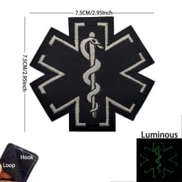 IR Reflective Emergency Rescue Life Star Medic Cross MED First Aid Morale Badge Tactical Patch Hook & Loop For Backpack Applique
