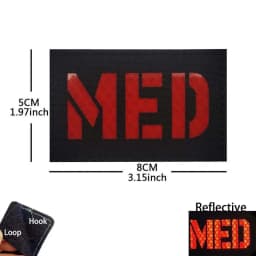 IR Reflective Emergency Rescue Life Star Medic Cross MED First Aid Morale Badge Tactical Patch Hook & Loop For Backpack Applique