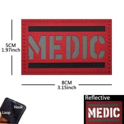 IR Reflective Emergency Rescue Life Star Medic Cross MED First Aid Morale Badge Tactical Patch Hook & Loop For Backpack Applique