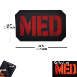 IR Reflective Emergency Rescue Life Star Medic Cross MED First Aid Morale Badge Tactical Patch Hook & Loop For Backpack Applique