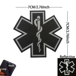 IR Reflective Emergency Rescue Life Star Medic Cross MED First Aid Morale Badge Tactical Patch Hook & Loop For Backpack Applique