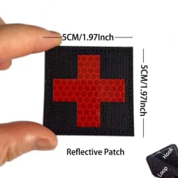 IR Reflective Emergency Rescue Life Star Medic Cross MED First Aid Morale Badge Tactical Patch Hook & Loop For Backpack Applique