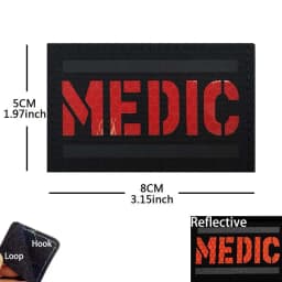 IR Reflective Emergency Rescue Life Star Medic Cross MED First Aid Morale Badge Tactical Patch Hook & Loop For Backpack Applique