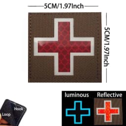 IR Reflective Emergency Rescue Life Star Medic Cross MED First Aid Morale Badge Tactical Patch Hook & Loop For Backpack Applique