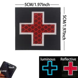IR Reflective Emergency Rescue Life Star Medic Cross MED First Aid Morale Badge Tactical Patch Hook & Loop For Backpack Applique