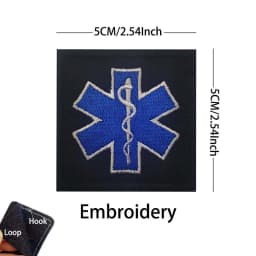 IR Reflective Emergency Rescue Life Star Medic Cross MED First Aid Morale Badge Tactical Patch Hook & Loop For Backpack Applique