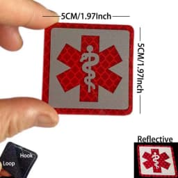 IR Reflective Emergency Rescue Life Star Medic Cross MED First Aid Morale Badge Tactical Patch Hook & Loop For Backpack Applique