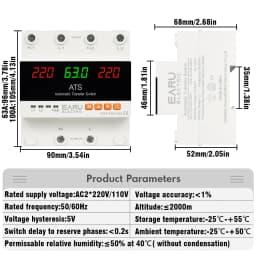 63A 100A ATS Adjustable Over Under Voltage Current Protector Dual Power Conversion Automatic Transfer Switch Monitor Relay 220V