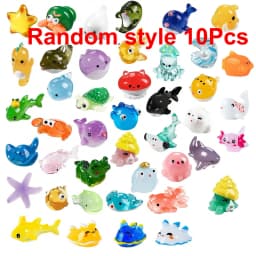 Mini Ocean Resin Animals Tiny Sea Animals Figurines Marine Miniature Animals Aquarium Ornaments Home Decorations