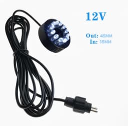 12V Underwater 12-LED Light Ring for Pumps Submersible Fountain Pond Garden