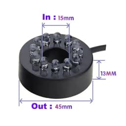 12V Underwater 12-LED Light Ring for Pumps Submersible Fountain Pond Garden