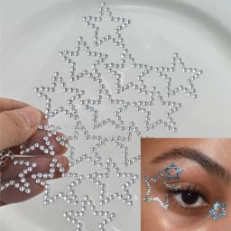 1Pcs Silver-White Glitter 3D Rhinestones Face Stickers 3/4/5/6mm Round Diamond Body Jewels Makeup Stickers For Eye Face Decorati