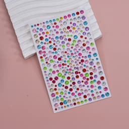 1Pcs Silver-White Glitter 3D Rhinestones Face Stickers 3/4/5/6mm Round Diamond Body Jewels Makeup Stickers For Eye Face Decorati