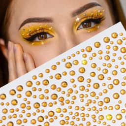 1Pcs Silver-White Glitter 3D Rhinestones Face Stickers 3/4/5/6mm Round Diamond Body Jewels Makeup Stickers For Eye Face Decorati