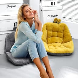 Cute Velvet Chair Seat Cushion for Dorm Desk Kawaii Gaming Rocking Chair Cushion Backrest for Office Chair Lazy Sofa Tatami Mat