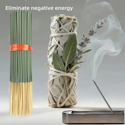 20/50/600/1500 Pieces of Plant-Derived White Sage Incense Sticks 8.66inch Freshening the Air, Suitable for Yoga and Meditation, Purifying the Mind and Eliminating Negative Energy