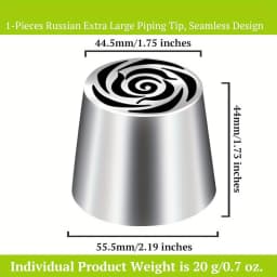 Extra Large Russian Piping Tip Stainless Steel Flower Piping Tips Rose Floral Icing Nozzles for Cake Decorating Frosting