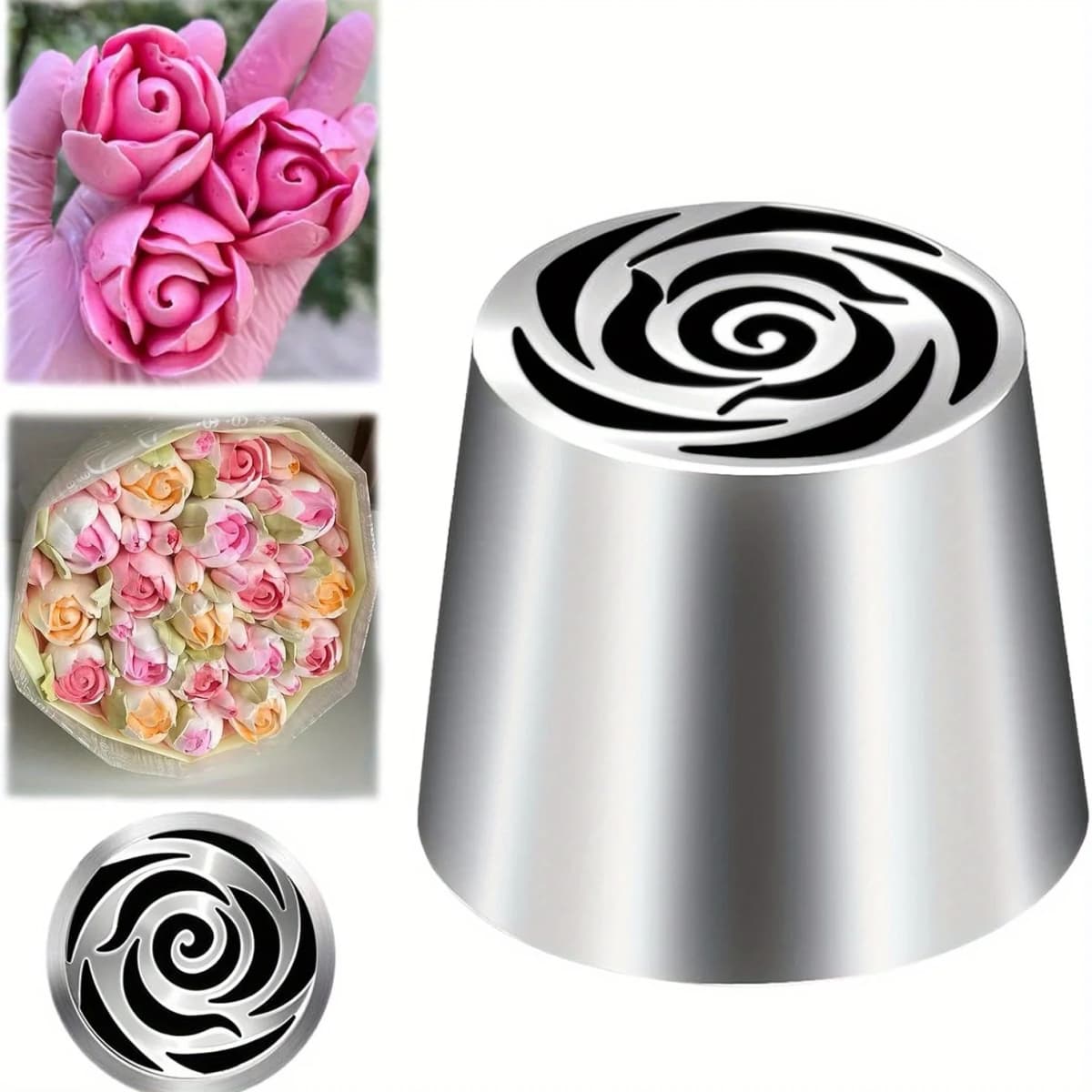 Extra Large Russian Piping Tip Stainless Steel Flower Piping Tips Rose Floral Icing Nozzles for Cake Decorating Frosting