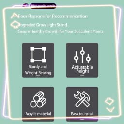 Adjustable Grow Light Stand Rack 1 Set Tabletop Plant Light Holder Bracket Indoor Gardening Hydroponics Hangers Tool