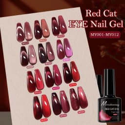 7.5ml Red Ruby Cat Eye Magnetic Gel Nail Polish For Nails Toes DIY Sparking Glass Varnis Semi Permanent Soak Off UV LED Gel