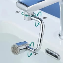 1pc 1080° Swivel Stainless Steel Kitchen Faucet Extender Universal Splashproof Dual Mode Bathroom Sink Accessories with Adapter