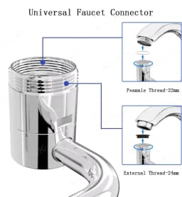 1pc 1080° Swivel Stainless Steel Kitchen Faucet Extender Universal Splashproof Dual Mode Bathroom Sink Accessories with Adapter