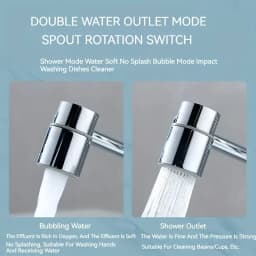 1pc 1080° Swivel Stainless Steel Kitchen Faucet Extender Universal Splashproof Dual Mode Bathroom Sink Accessories with Adapter