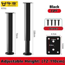 Adjustable Height Furniture Support Legs for Bed Frame, Metal Adjustable Furniture Legs for Bed/Sofa/Cabinet/Couch/Table