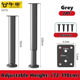 Adjustable Height Furniture Support Legs for Bed Frame, Metal Adjustable Furniture Legs for Bed/Sofa/Cabinet/Couch/Table