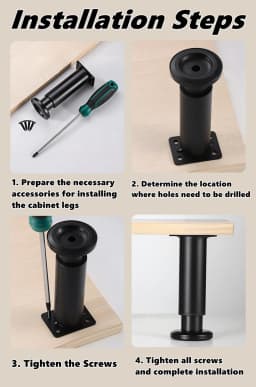 Adjustable Height Furniture Support Legs for Bed Frame, Metal Adjustable Furniture Legs for Bed/Sofa/Cabinet/Couch/Table
