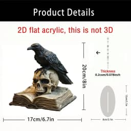 1PCS Black Extradition Crow Living Room Decoration Sculpture Halloween Holiday Gift Party Desktop Decoration Home Office Decora