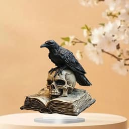 1PCS Black Extradition Crow Living Room Decoration Sculpture Halloween Holiday Gift Party Desktop Decoration Home Office Decora