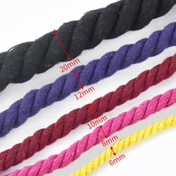 2Meters 5-20mm 3 Shares Macrame Cotton Rope Strap Braided Twisted Cord DIY Decoration Ropes Bag Craft Cords Sewing Accessories