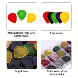 15pcs Color Guitar Pick 1mm/2mm/3mm - Three Thickness Groove Anti-Slip - Suitable for Acoustic Guitar, Electric Guitar, Bass
