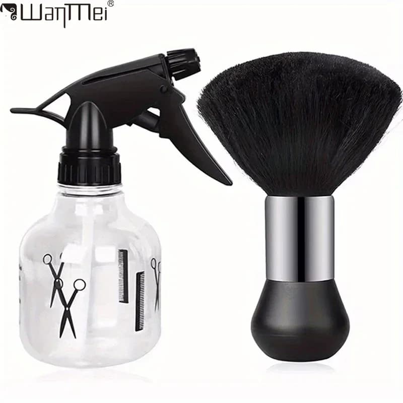 WANMEI Barber Hairdresser Water Sprayer Set Barbershop Hairdressing Neck Duster Cleaning Brush Professional Hair Styling Tool