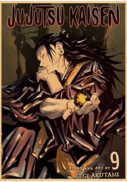 Vintage Anime Jujutsu Kaisen Gojo Satoru Kraft Paper Poster Wall Art for Study Living Room Decor Unique Home Decoration Pictur