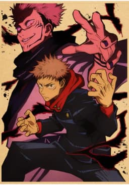 Vintage Anime Jujutsu Kaisen Gojo Satoru Kraft Paper Poster Wall Art for Study Living Room Decor Unique Home Decoration Pictur