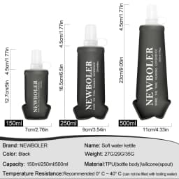 150/250/500ml Sport Water Bottle TPU Folding Soft Flask Drink Portable Water Bottle Running Hiking Bicycle Fitness Water Bag