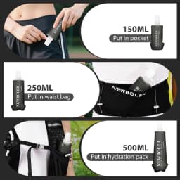 150/250/500ml Sport Water Bottle TPU Folding Soft Flask Drink Portable Water Bottle Running Hiking Bicycle Fitness Water Bag