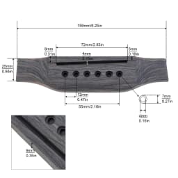 1 Set Wood Acoustic Guitar Bridge Bridge Pins / Saddle / Nut Saddle Guitar Parts for 40 41 Inch Acoustic Folk Guitar