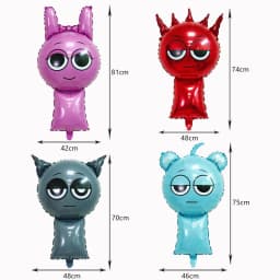 Sprunki Birthday Party Decoration Incredibox Latex Aluminum Foil Balloon For Kids Event Supplies Banner Disposable Tableware