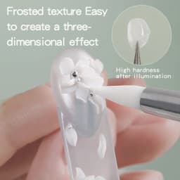 5ml 3D Flower Gel Non-Stick Carving Glue Pearl White Satin Nail Art DIY Sculpting Gel for Manicure Extension Salon Use