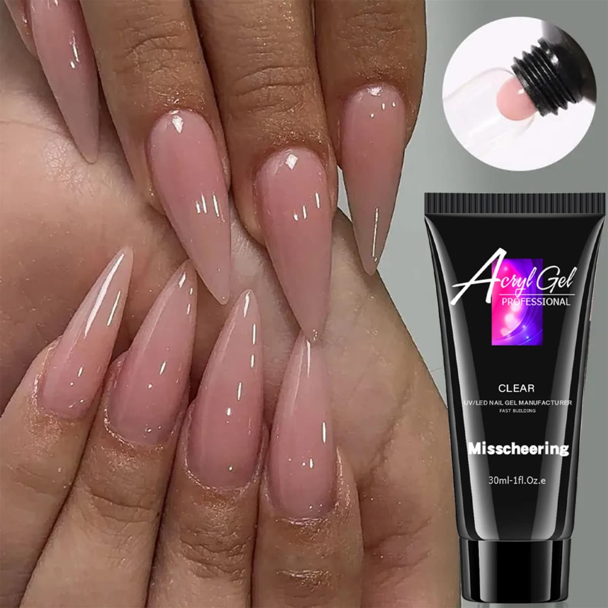30ml Solid Color Nail Extension Gel Nail Build Poly Acrylic Gel Uv Led Quick Extension Of Crystal Model Painless Crystal Glue