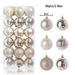 24Pcs 3cm Christmas Balls Christmas Tree Decoration Xmas Hanging Tree Pendants Home Party Christmas Tree Decor New Year Gifts