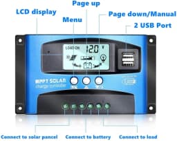 Y&H MPPT Solar Charge Controller 40A 60A 100A with Load/Dual USB /LCD 12V 24V Auto Solar Panel Charger Regulator