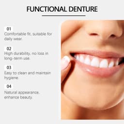 Upper and Lower Dentures False Teeth Full Set Improve Missing Broken Dark Tooth Improvement Temporary Dental Restoration Kit