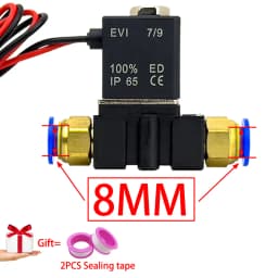 12V 24V 220V Pneumatic Electric Solenoid Valve 2 Position 2 Port Normally Closed Air Magnetic Valve 6mm 8mm Hose Barb Connection