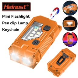 Mini Keychain EDC Flashlight Rechargeable Magnetic Torch Super Bright Pocket LED Torch Pen Clip Headlamp Outdoor Fishing Lamp