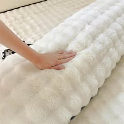 1pc solid-color plush pillow long pillowcase, decorative pillowcase (without core), soft and comfortable fabric