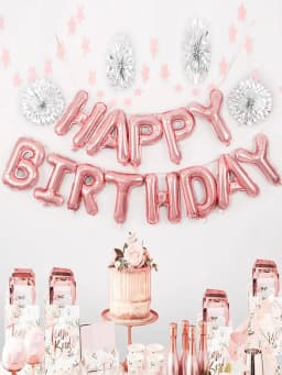 16 Inch Happy Birthday Balloons Pink Blue Aluminium Foil Balloon Birthday Party Decoration Suppries Home DIY Accessories Prop